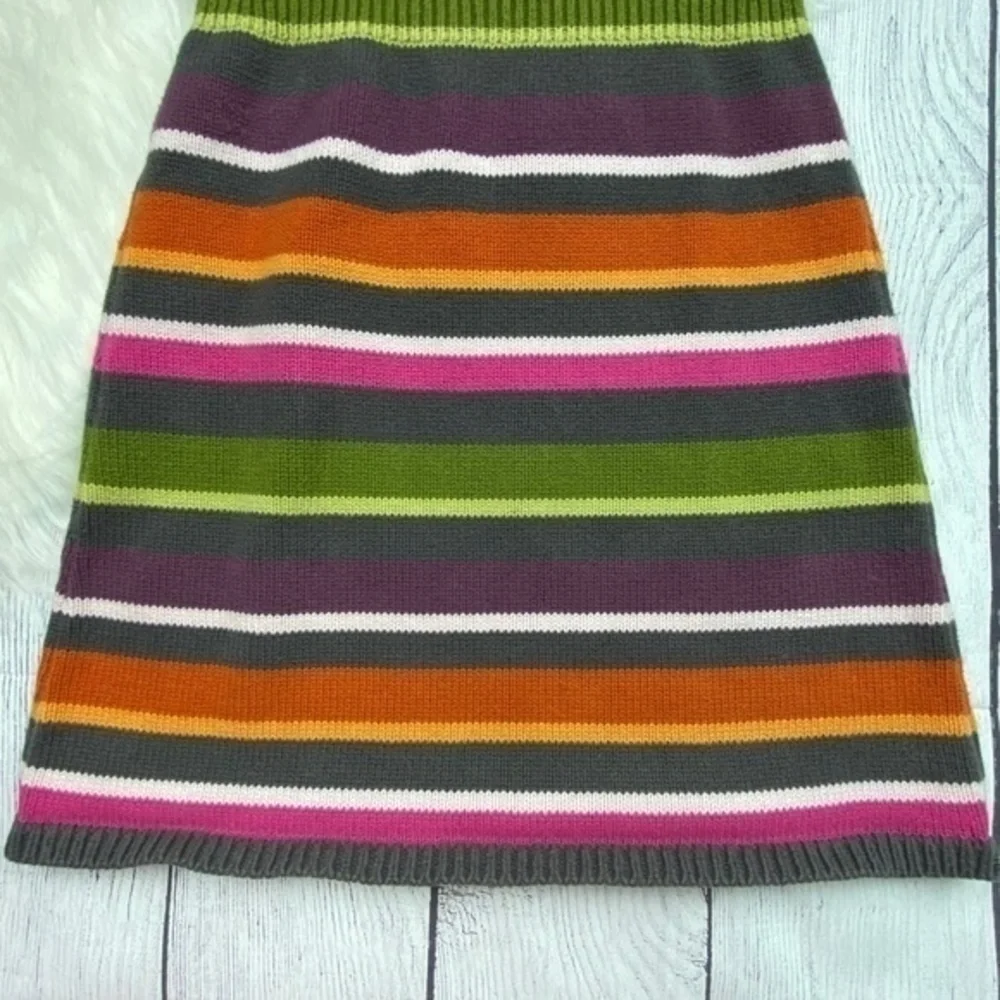 Gymboree Knit Sweater Dress Girls Size 5 Multi Color Stripe Short Sleeve